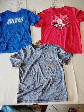 adidas Short Sleeve Tee Pack - Blue, Red, Gray